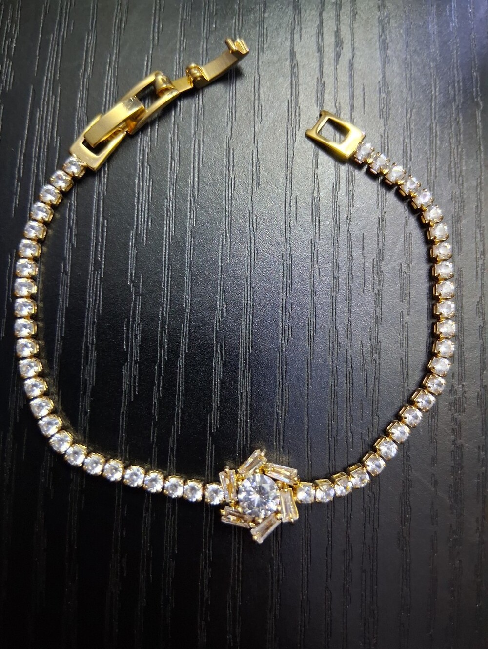 Beautiful Gold Tone Tennis Bracelet